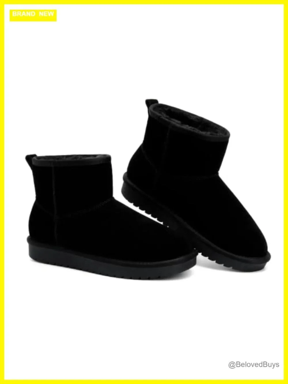 Genuine Suede Leather Women's Winter Ankle Booties Warm Faux Fur Lined Non-Slip